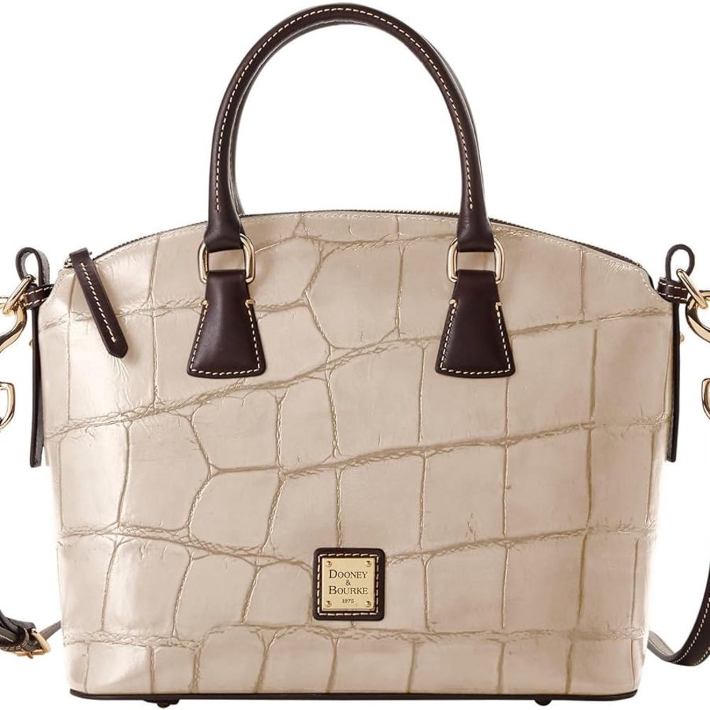 NWT Dooney & Bourke Beige Croc Satchel - Picture 4 of 9